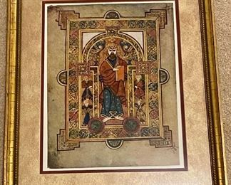Framed St. Matthew from the Book of Kells 