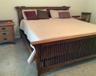 Stickley bed with adjustable electric mattress
