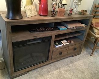 Tv stand with faux fireplace insert 