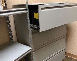 Metal horizontal four drawer file cabinet