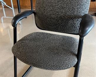 Gray fabric metal frame waiting room office chair 
7 available