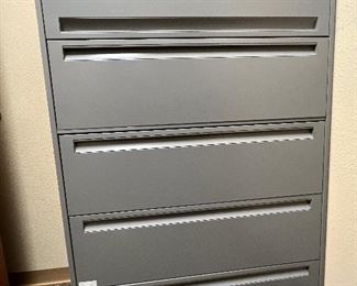 Five drawer horizontal filing cabinet