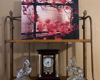 Canvas Art, Glass Bookend, Clock