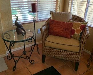 Wicker Chair, Side Table