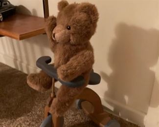 Teddy bear wood toy bike