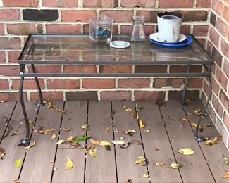 Wrought iron glass top table