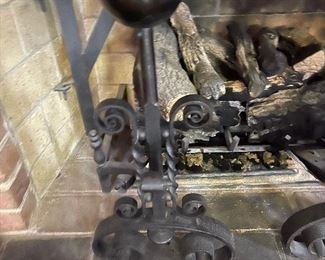 Wrought iron andirons