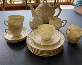 Belleek Limpet dessert set - black mark