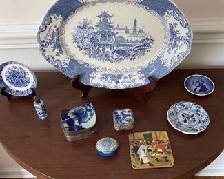 Assorted blue & white