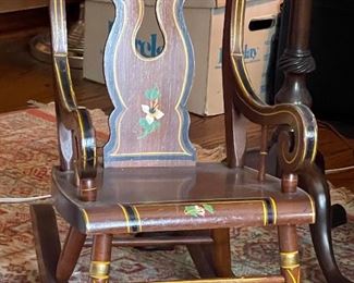 Stenciled child’s rocker