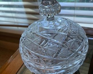Cut glass candy dish 
