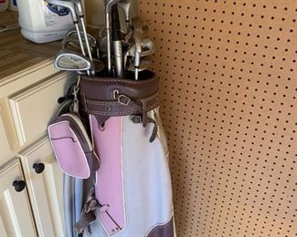 Golf clubs and bag
