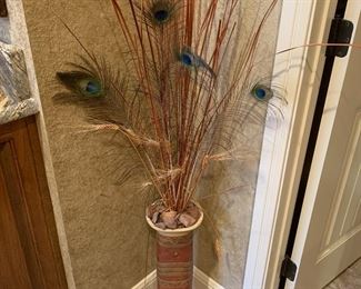 Tall Floral and feather arrangement 