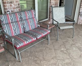 Glider with  southwest cushions