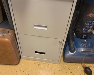 Metal two drawer file cabinet