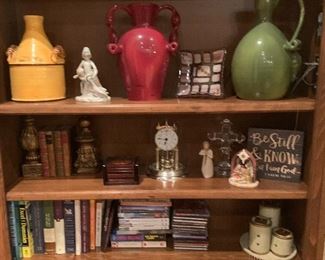 Decorative items, books, CDs