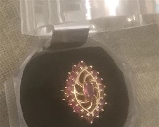 10k gold ring genuine Ruby 