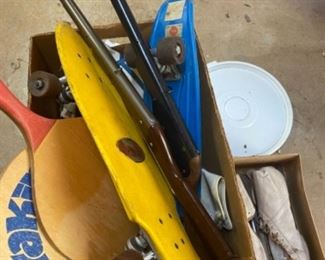 Skateboards, roller skates, ice skates, and BB guns