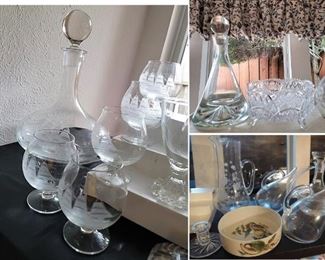 Crystal Decanters: old to new. Many unique shapes