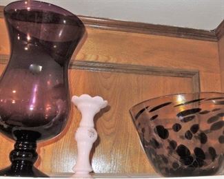 Oversized vases and urns: Purple and tortoise shell