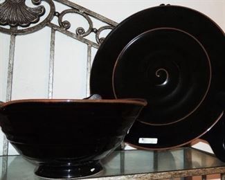 Pottery oversized bowl and platter