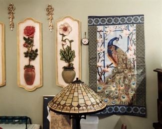 3D wall decor. Peacock fabric wall art