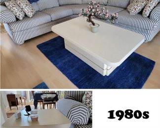 1980s sectional sofa -  Set of 3 Tables: coffee, side and entry tables. All very gently used