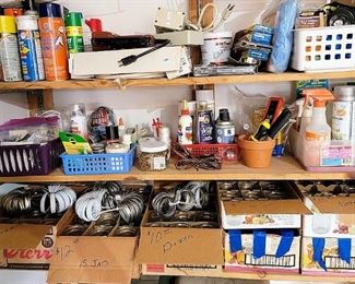 Garage: Household and Lawn/Garden products.  All size canning jars