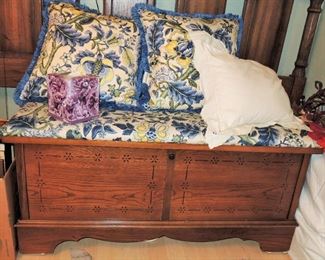 Lane cedar chest - throw pillows