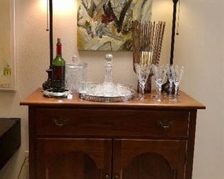 $450.00.  CLORE solid walnut server/BAR; excellent condition; dovetailed drawer; 40” wide by 18” deep by 36” high 