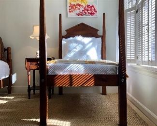 $400.00. Custom made baby crib/youth bed by Louisiana craftsman Paul Naquin; made of native antique Louisiana cypress; mattress size is 30” wide by 54” long. This would also make a fabulous dog bed!  26” off the ground. 