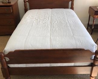 $600.00.  CLORE solid walnut queen sized bed in excellent condition with mattress and box spring. 