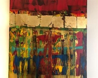 $750.00. Sarah Griffith original abstract acrylic on canvas. 48” high by 36” wide, gallery wrapped and fully painted sides 