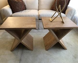 $300 for the pair of Serena and Lily ‘Hunter’ side tables in unbleached pine. Some staining on surface