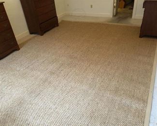 $750.00. Custom made 12’ by 15’ natural sisal rug with wide matching taped edge and rubberized bottom. Excellent condition. 