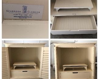 Detail of Seabrook Classics 44 1/2” wide by 28” deep by 47” high; will hold a television up to 38” across