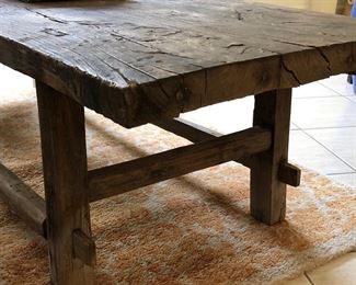 $ 275.00  Rustic wooden coffee table or bench, 21”deep x 68”wide x 16” high