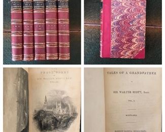 $175.00 Five volume leather bound set ‘Tales Of A Grandfather’, by Sir Walter Scott, 1836