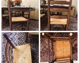 Details of dining chairs. The current retail price for one chair, if purchased from Clore, is over $340.00.  Our price is $750.00 for SIX!
