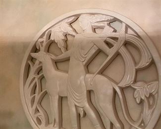 Large Art Deco Revival Relief of Diana the Huntress