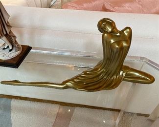 Art Nouveau decor bronze brass ballerina