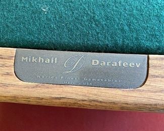Oak Mikhail Darafeer game table; Bumper pool/poker/game with 5 chairs