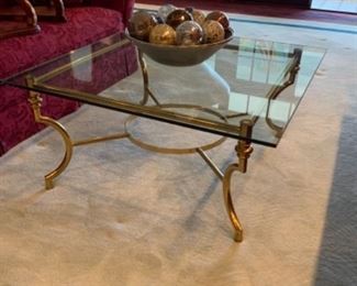 LaBarge Brass & Glass coffee table. $400
