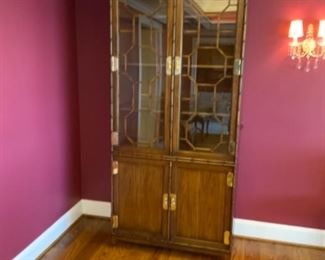 Asian inspired lighted cabinets $450