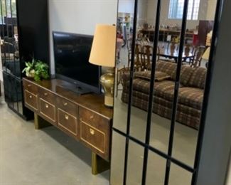 Pair Henredon “Circa 1990” mirrored and lighted bar cabinets with built in electrical outlet. $800 ea