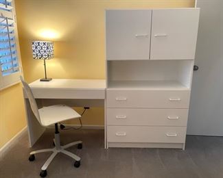 Techline storage cabinet and small desk