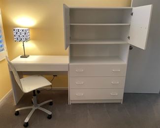 Techline storage cabinet and small desk
