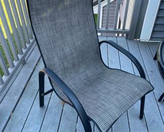 Four Homecrest ‘Stella’ Chairs with Homecrest Aquatex Glass table.  Comes with a brand new table cover not shown