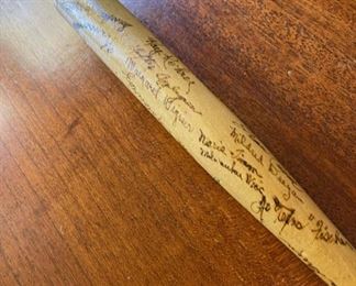Rare 1945 Rockford Peaches autographed mini baseball bat.  This bat also has “Pennant Winner” engraved onto it