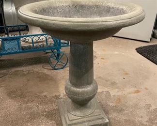 Faux concrete birdbath
